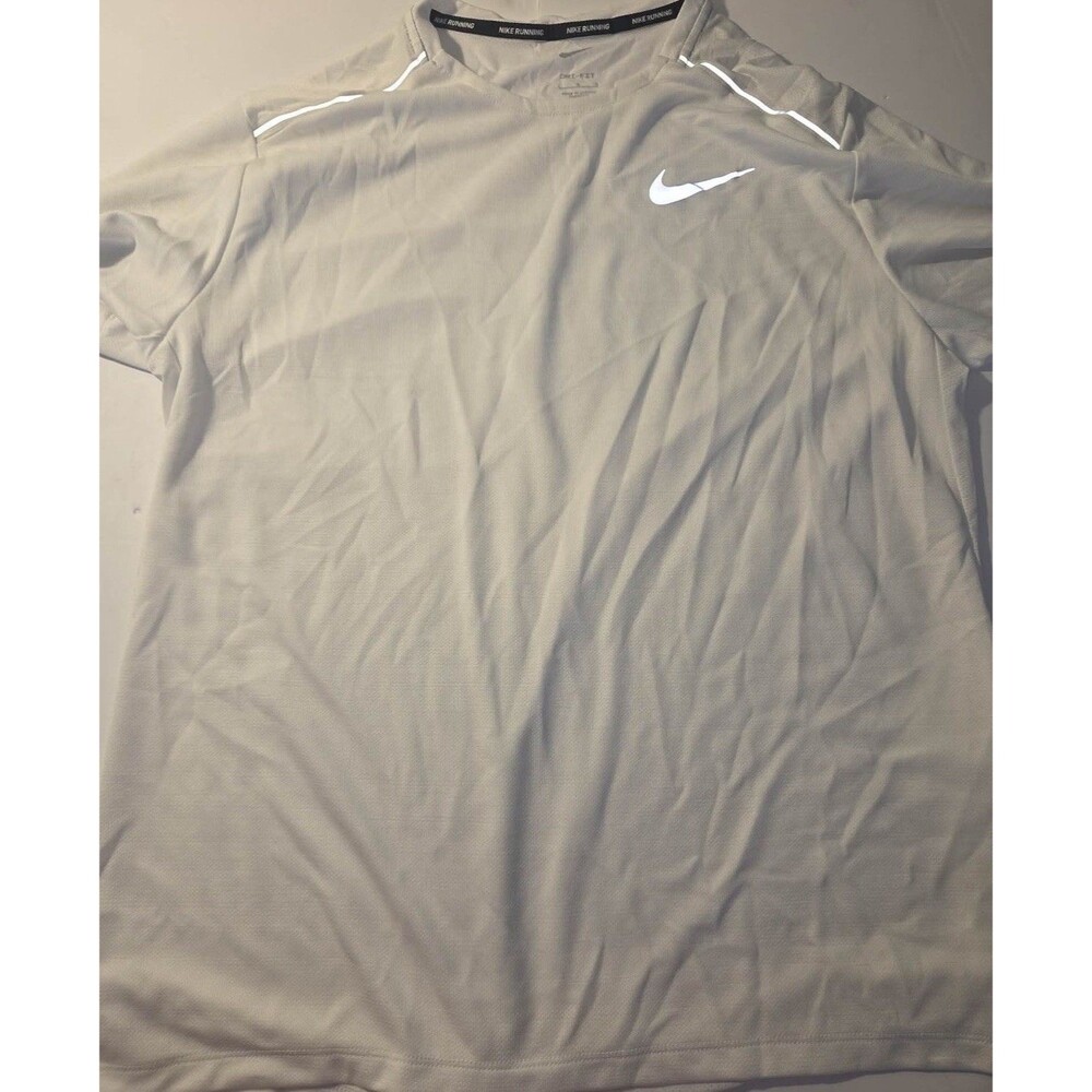 Nike Dri-FIT Nike Running Men's Gray L Crew Neck Short Sleeve Moisture Wicking